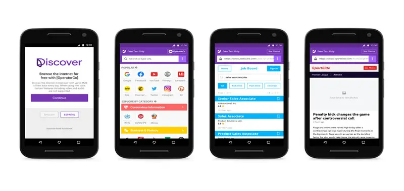 Facebook\'s new App Discover - provides free data in developing countries