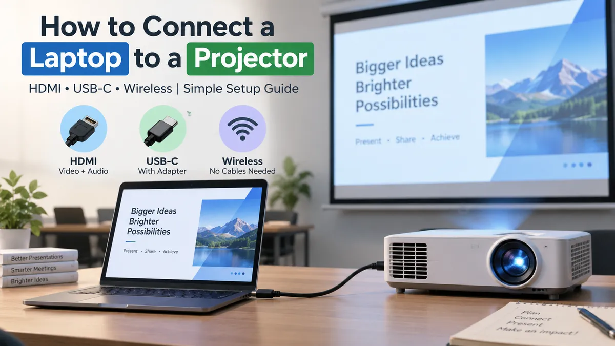 how to connect laptop to projector​